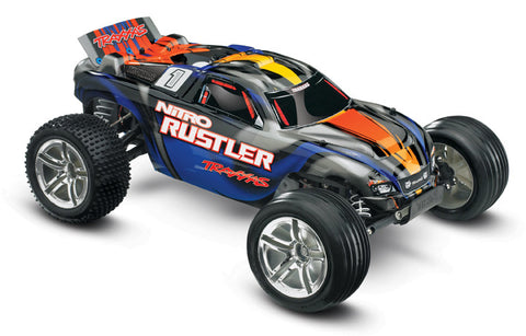 Traxxas Nitro Rustler: 1/10-Scale Nitro-Powered 2WD Stadium Truck with TQ 2.4GHz radio system (44094-1)