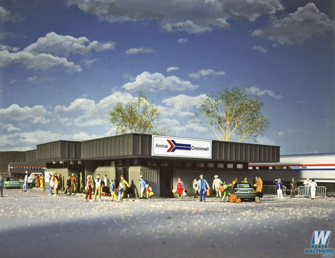 Walthers Amtrak(R) Station -- Kit - 8-9/16 x 11-13/16" 21.5 x 30cm (933-3088)
